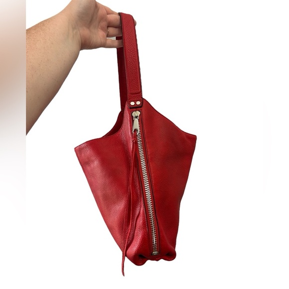 Rebecca Minkoff medium Bryn double zip hobo red shoulder bag - Picture 11 of 13